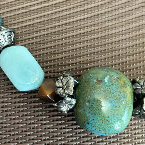 #88 Vintage One Of A Kind Necklace, Unique Jasper,Carnelian,Larimar,Turquoise! - Picture 6 of 12